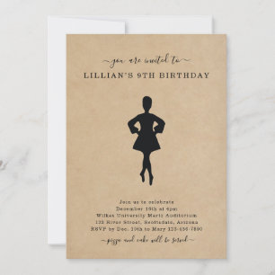 Cute Irish Dancing Birthday Invitation Kaart