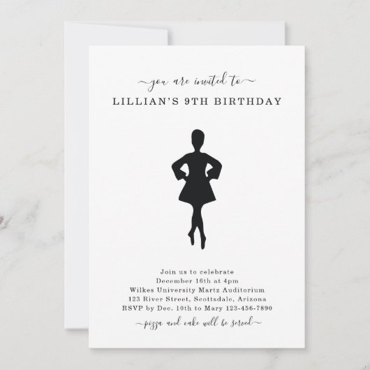 Cute Irish Dancing Birthday Invitation Kaart (Voorkant)