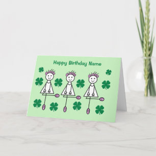 Cute Irish Dancing Girls Birthday Kaart