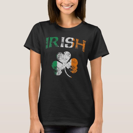Cute  Irish Flag Shamrock T-shirt (Voorkant)