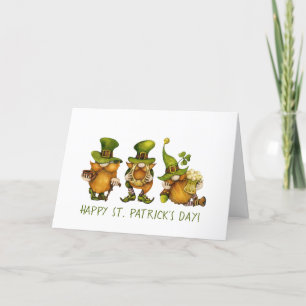 Cute Irish Gnomes Custom Happy St Patrick's Day Feestdagen Kaart