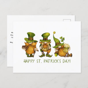 Cute Irish Gnomes Custom Happy St Patrick's Day Feestdagenkaart