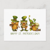 Cute Irish Gnomes Custom Happy St Patrick's Day Feestdagenkaart (Voorkant)