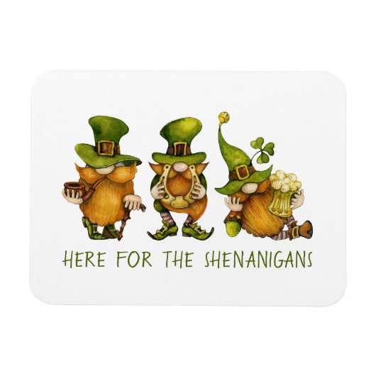 Cute Irish Gnomes Custom Happy St Patrick's Day Magneet (Horizontaal)