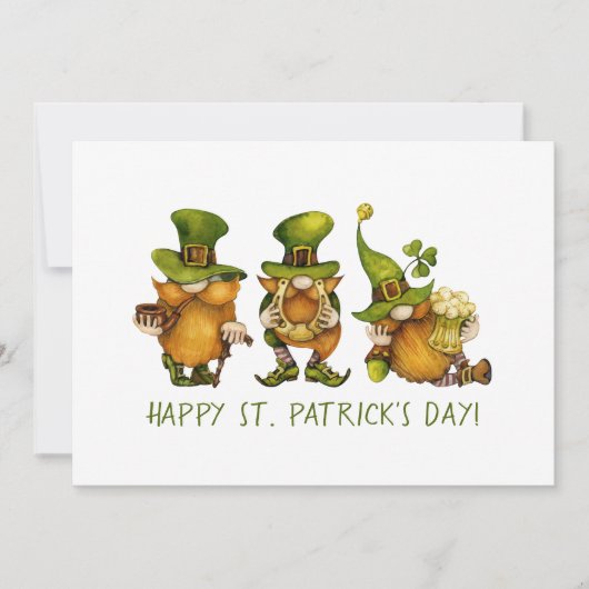 Cute Irish Gnomes Custom St Patrick's Day Feestdagenkaart (Voorkant)