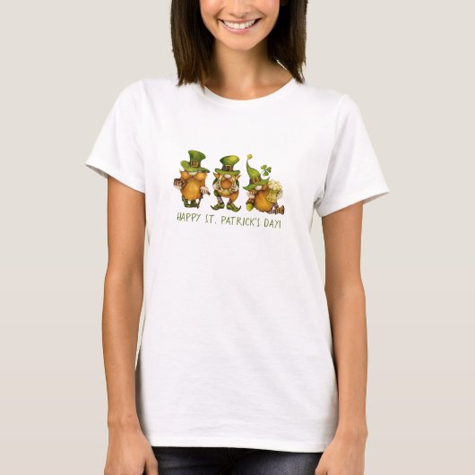 Cute Irish Gnomes Happy St Patrick's Day T-shirt (Voorkant)
