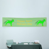 Cute Irish Green en Gold Unicorn Custom Spandoek (Beurs)