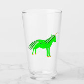 Cute Irish Green en Gold Unicorn Glas (Voorkant)