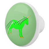 Cute Irish Green en Gold Unicorn Keramische Knop (Rechts)