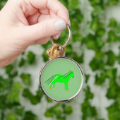 Cute Irish Green en Gold Unicorn Sleutelhanger (Hand)