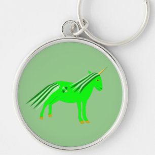 Cute Irish Green en Gold Unicorn Sleutelhanger