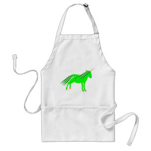 Cute Irish Green en Gold Unicorn Standaard Schort