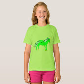 Cute Irish Green en Gold Unicorn T-shirt (Voorkant volledig)
