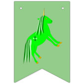 Cute Irish Green en Gold Unicorn Vlaggetjes (Tweede vlag)