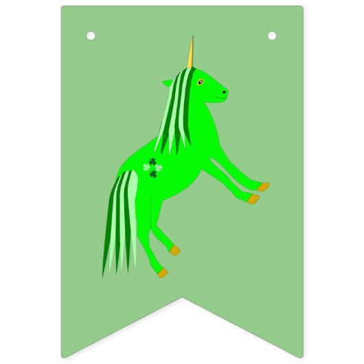 Cute Irish Green en Gold Unicorn Vlaggetjes (Eerste vlag)