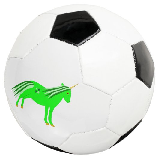 Cute Irish Green en Gold Unicorn Voetbal (Drie kwart)