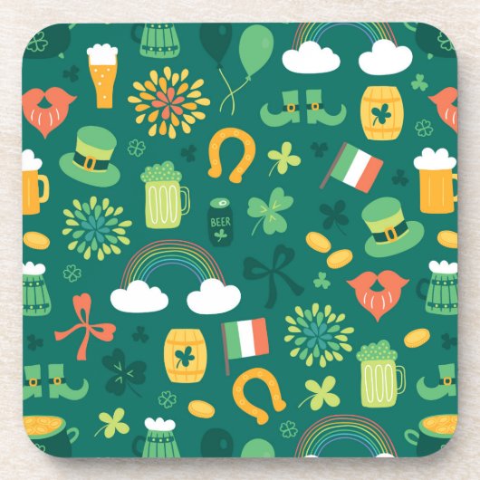 Cute Irish Icon Pattern Bier Onderzetter (Voorkant)