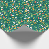 Cute Irish Icon Pattern Cadeaupapier (Hoek)