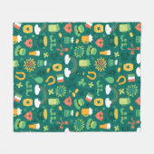 Cute Irish Icon Pattern Fleece Deken (Voorkant (Horizontaal))