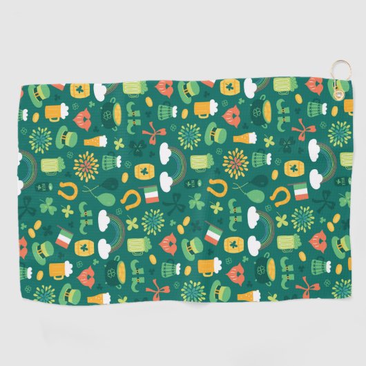 Cute Irish Icon Pattern Golfhanddoek (Horizontaal)