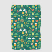 Cute Irish Icon Pattern Golfhanddoek (Voorkant)
