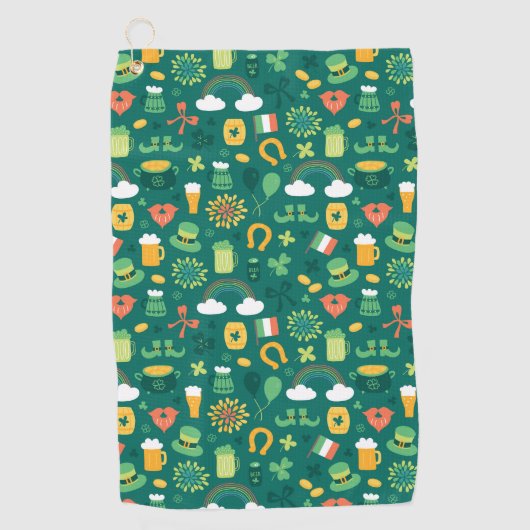 Cute Irish Icon Pattern Golfhanddoek (Voorkant)