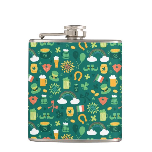 Cute Irish Icon Pattern Heupfles (Voorkant)