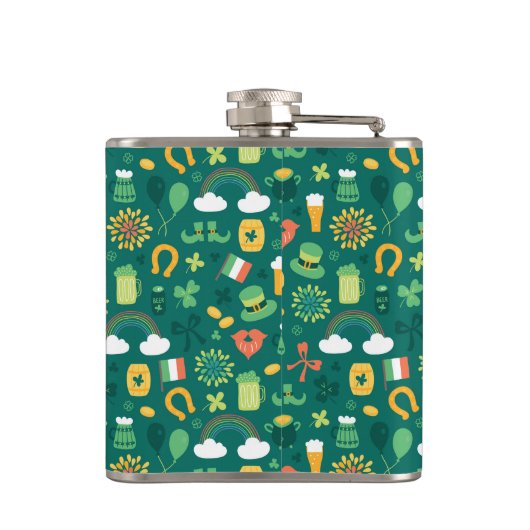 Cute Irish Icon Pattern Heupfles (Achterkant)