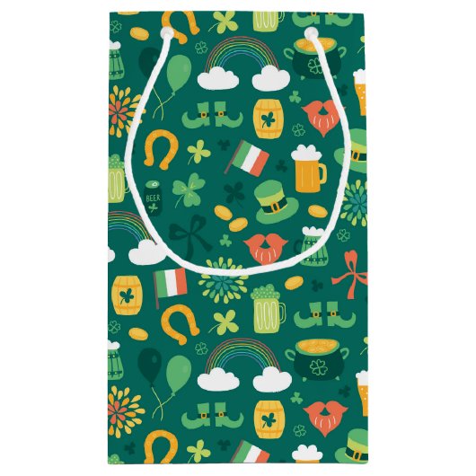Cute Irish Icon Pattern Klein Cadeauzakje (Achterkant)