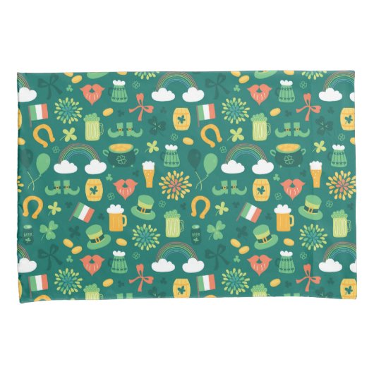 Cute Irish Icon Pattern Kussensloop (Voorkant-Rechts)