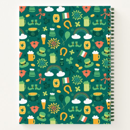 Cute Irish Icon Pattern Notitieboek (Achterkant)