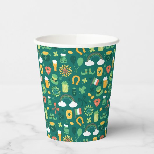 Cute Irish Icon Pattern Papieren Bekers (Links)