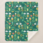 Cute Irish Icon Pattern Sherpa Deken (Voorkant)
