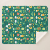 Cute Irish Icon Pattern Sherpa Deken (Voorkant (horizontaal))