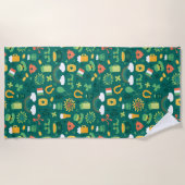 Cute Irish Icon Pattern Strandlaken (Voorkant)