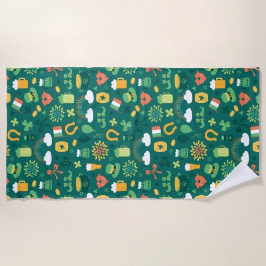 Cute Irish Icon Pattern Strandlaken (Voorkant)