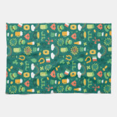 Cute Irish Icon Pattern Theedoek (Horizontaal)