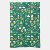 Cute Irish Icon Pattern Theedoek (Verticaal)