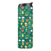 Cute Irish Icon Pattern Thermosbeker (Gedraaid links)