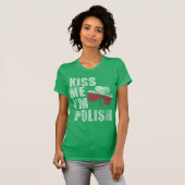 Cute Irish Kiss Ik ben Poolse St Patrick's Day T-shirt (Voorkant volledig)