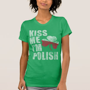 Cute Irish Kiss Ik ben Poolse St Patrick's Day T-shirt