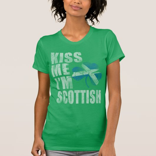 Cute Irish Kiss Ik ben Scottish St Patrick's Day T-shirt (Voorkant)