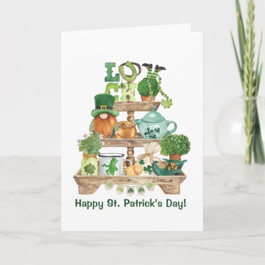 Cute Irish Knickknack stand Happy St Patrick's Day Feestdagen Kaart (Voorkant)