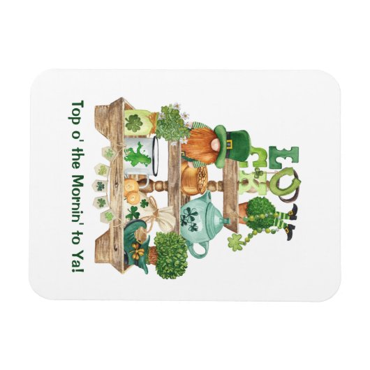 Cute Irish Knickknack stand Happy St Patrick's Day Magneet (Horizontaal)