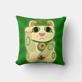 Cute Irish Lucky Cat Mashup Kussen