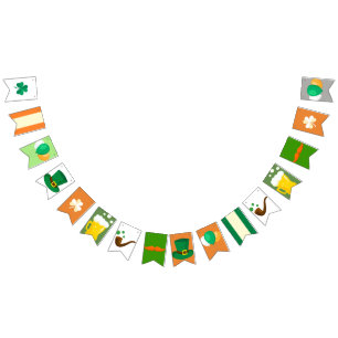 Cute Irish Saint Patrick Day festival green sinaas Vlaggetjes