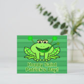 Cute Irish Saint Patrick's Day Frog Briefkaart (Staand voorkant)