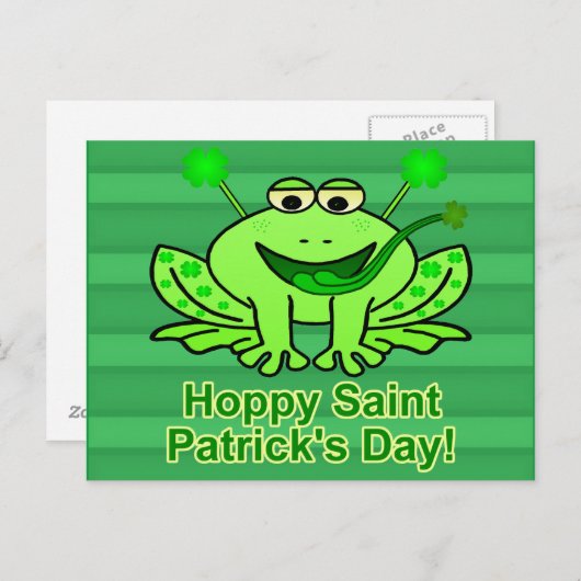 Cute Irish Saint Patrick's Day Frog Briefkaart (Voorkant / Achterkant)