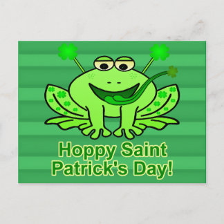 Cute Irish Saint Patrick's Day Frog Briefkaart
