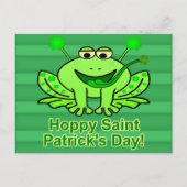 Cute Irish Saint Patrick's Day Frog Briefkaart (Voorkant)